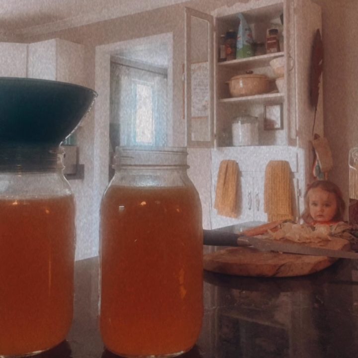 two full jars of broth